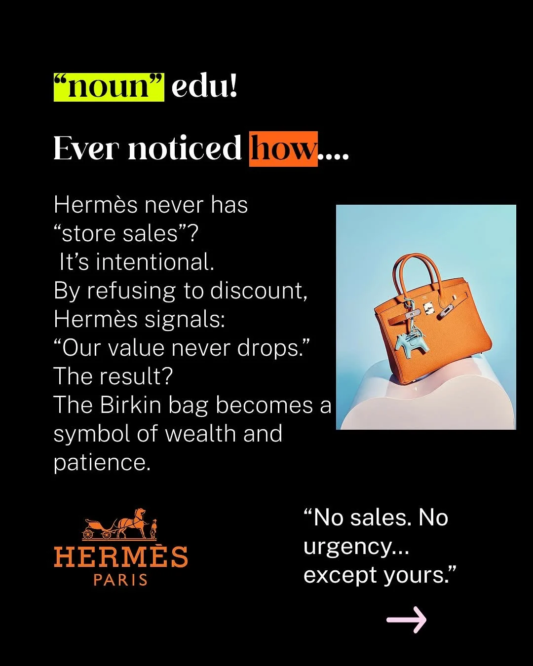 What Hermès and Rolex know that small brands can steal — original Instagram carousel, slide 2 of 9
