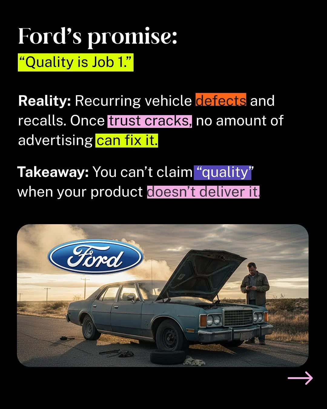 A brand promise isn't a tagline — it's a debt — original Instagram carousel, slide 3 of 17