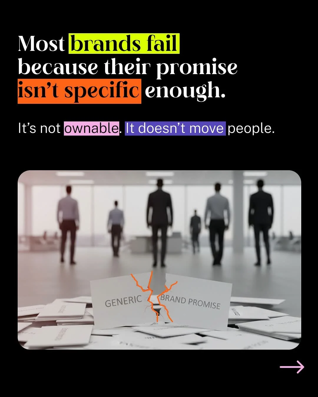 A brand promise isn't a tagline — it's a debt — original Instagram carousel, slide 6 of 17