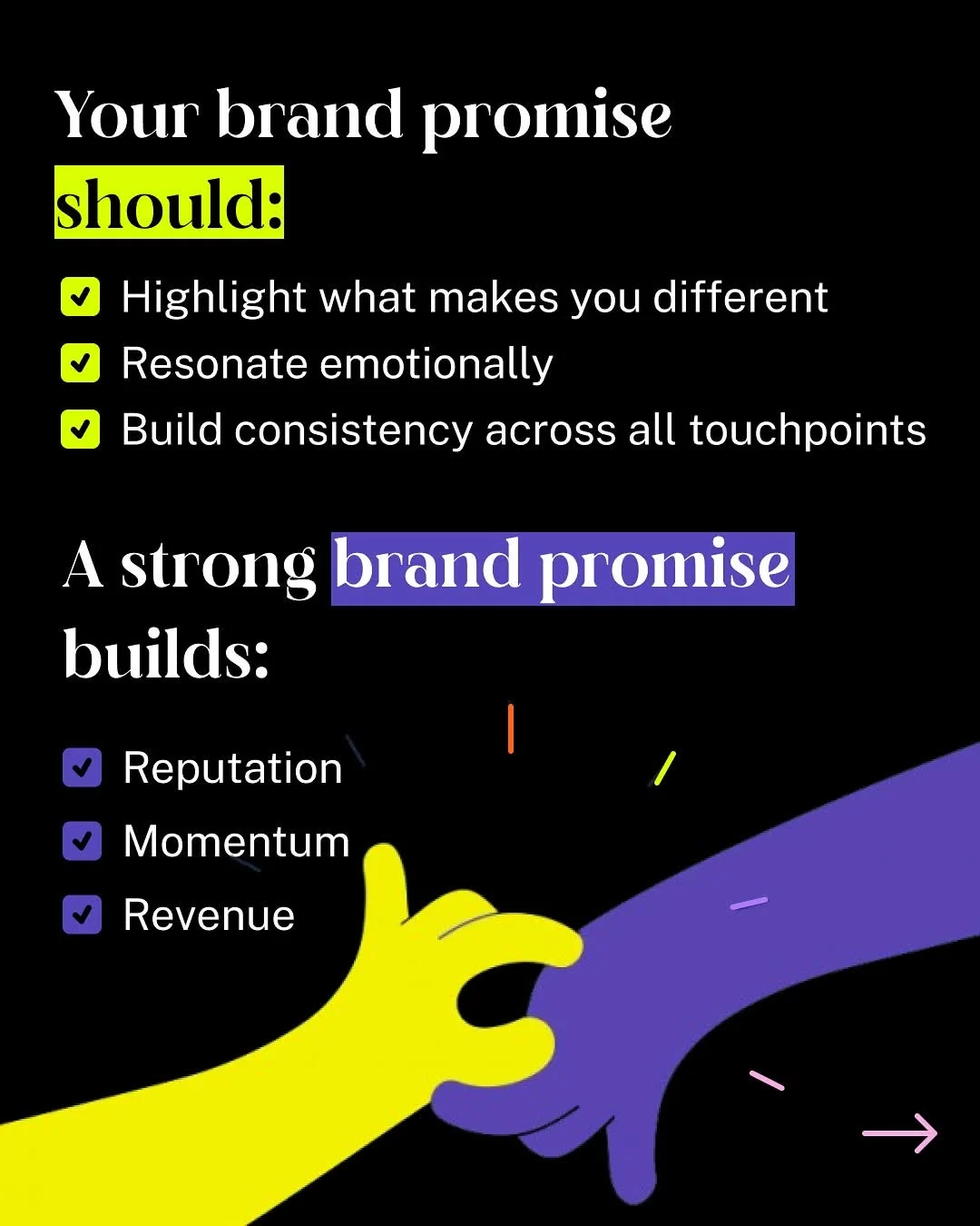 A brand promise isn't a tagline — it's a debt — original Instagram carousel, slide 13 of 17