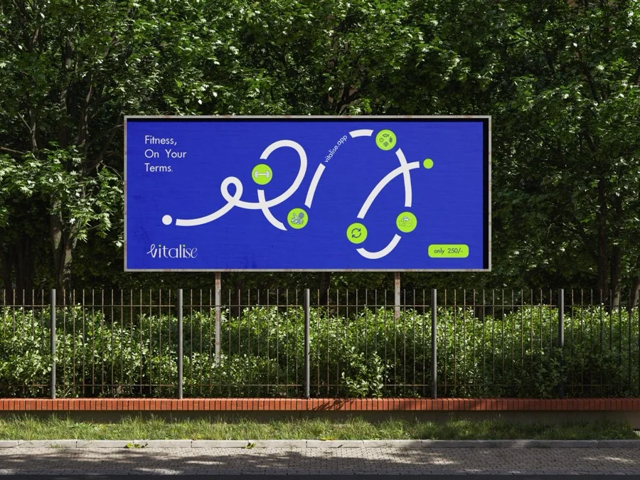 Vitalise brand identity billboard